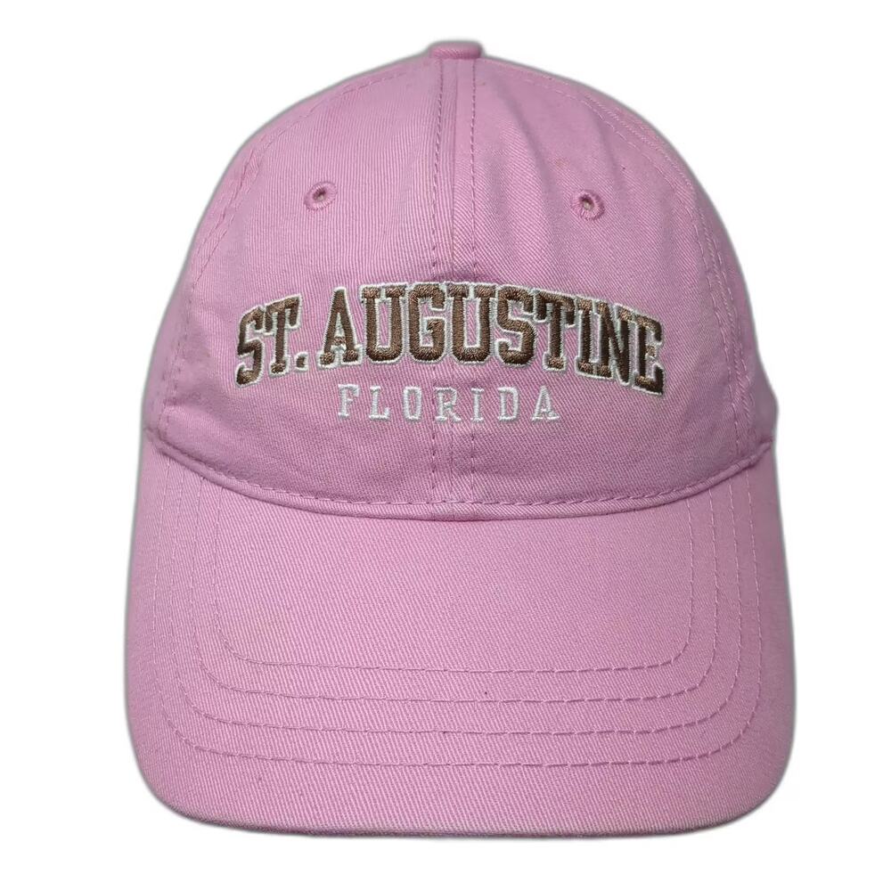Sherry St Augustine Florida Baseball Cap Pink Brown Strapback Hat OSFM Cotton